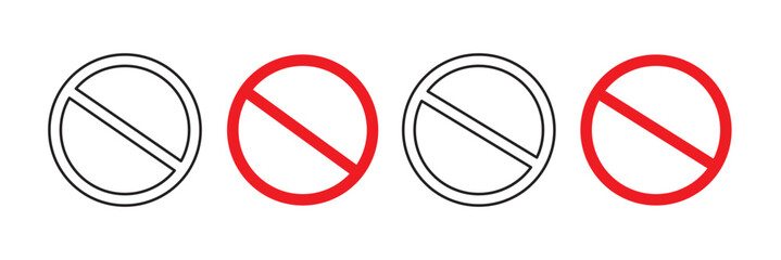 Fototapeta premium No icon set vector. Stop sign symbol