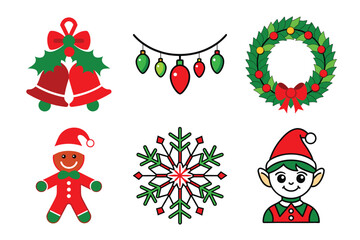 set of christmas icons