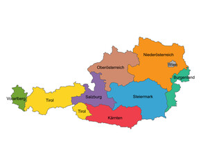 Austria map symbol shape, travel web flat concept icon symbol vector illustration