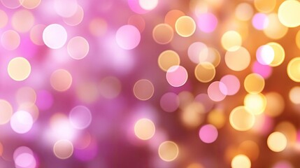 Fototapeta premium A vibrant, colorful bokeh background featuring soft lights in shades of pink and gold, ideal for festive or artistic designs.