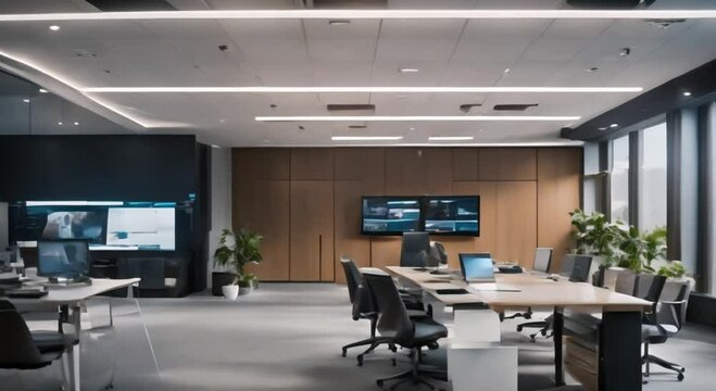 A smart office with AI-driven workflow optimization.
