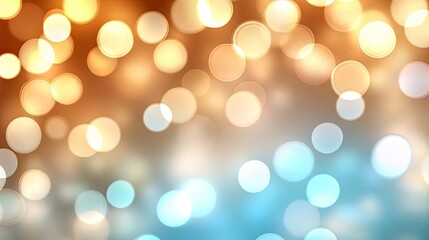 Obraz premium Colorful bokeh background with shimmering lights in warm and cool tones, perfect for festive and creative designs.
