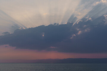Sunset over the Dead Sea, Madaba province, Jordan
