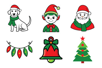set of christmas icons