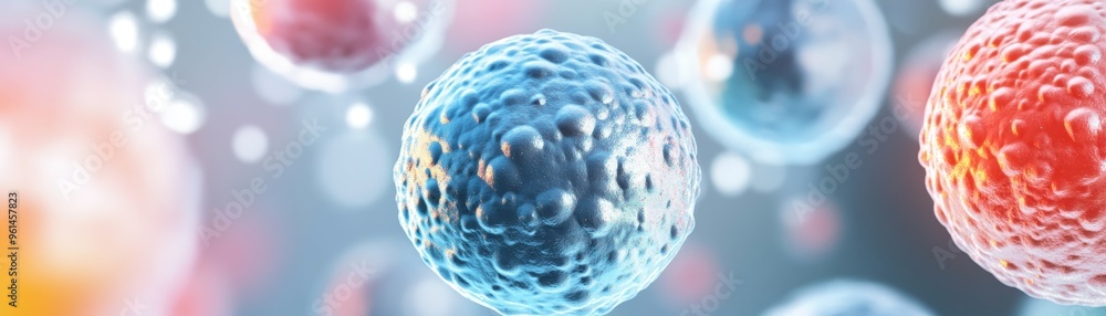 Aufkleber a close-up image of a cell dividing and replicating. the image highlights the intricate details of t