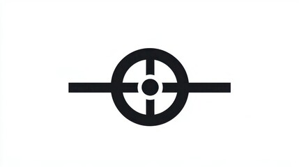 Crosshair icon in black on white background for precision targeting in shooting games.