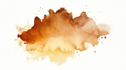 Fototapeta premium Abstract Watercolor Brown and Yellow Splashes