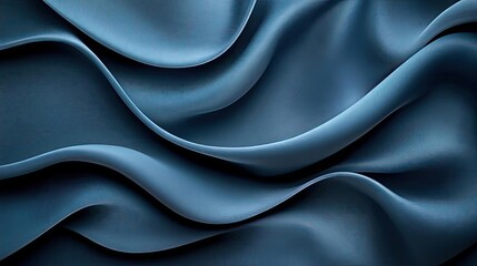 Fototapeta premium Elegant blue fabric with soft waves, perfect for backgrounds, textures, and artistic projects.