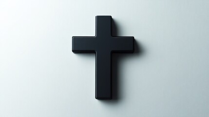 Obraz premium Cross Icon in Black on White Background - Religious Symbol for Peace and Unity