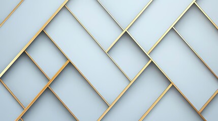 Obraz premium Elegant geometric pattern featuring golden lines against a soft blue background, perfect for modern interior design or art projects.