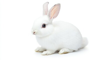 Obraz premium Cute rabbit animal sitting transparent background