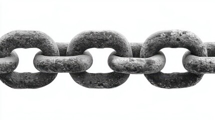 Fototapeta premium Chain Link Symbol in Gray on White Background for Industrial and Security Use