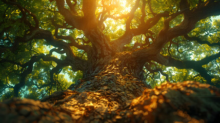 Sunlight Through Tree Branches - 3D Illustration