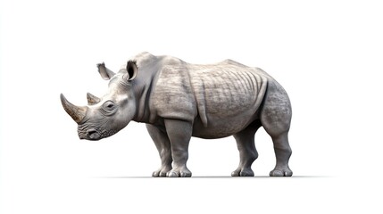 Fototapeta premium huge rhino animal isolated on transparent background AI generated