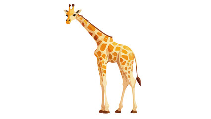 Naklejka premium giraffe, isolated on white background , transparent vector style flat color png image 