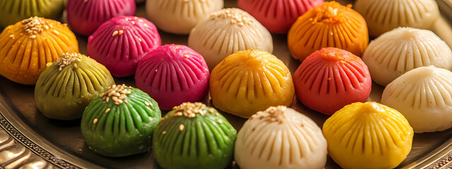 Obraz premium Traditional Indian Sweet Modak in Multiple Colors