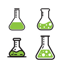 Vector laboratory flask icon set