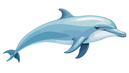 Obraz premium dolphin , isolated on white background , transparent vector style flat color png image 