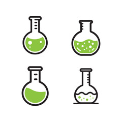 Vector laboratory flask icon set