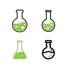 Vector laboratory flask icon set