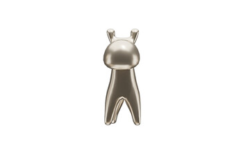 Black Christmas deer porcelain ceramic material, 3d render