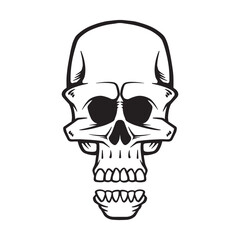 sad skull hand drawn llustration