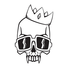 Angry skull hand drawn llustration