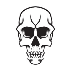 Scary skull hand drawn llustration