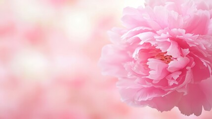 Fototapeta premium Soft Pink Peony Flower Close Up Delicate Petals Floral Background Spring Nature