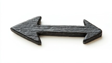 Obraz premium Black arrow symbol on white background: Simple yet powerful design element for digital projects