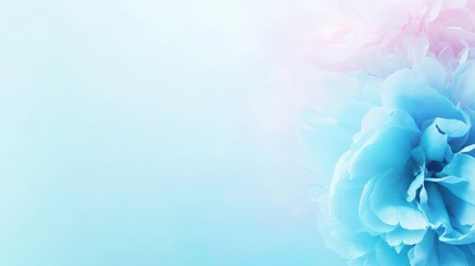 Obraz premium Blue Flower Petals Closeup Soft Pastel Background