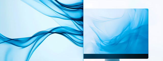 Fototapeta premium Contemporary Computer Screen with Artistic Design