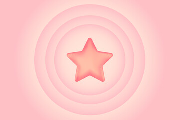 Business bubble with pink 3D star icon, favorite or best background with copy space, Competition icon with glow effect for presentation, infographic steps