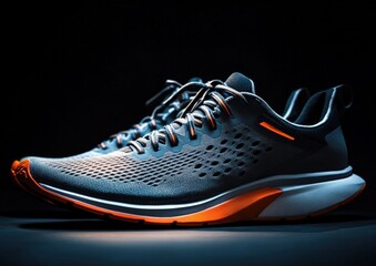 Grey and Orange Running Shoes
