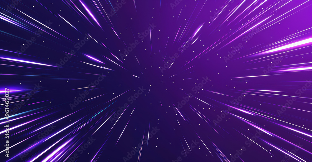 Poster abstract background showing speeding through purple hyperspace with streaking stars. high quality ph
