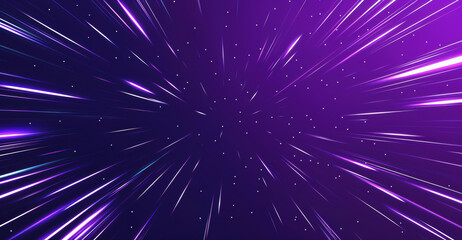 Fototapeta premium Abstract background showing speeding through purple hyperspace with streaking stars. High quality photo