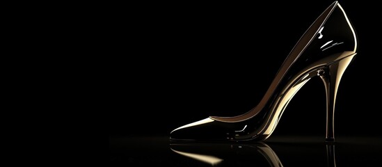 Golden High Heel Shoe