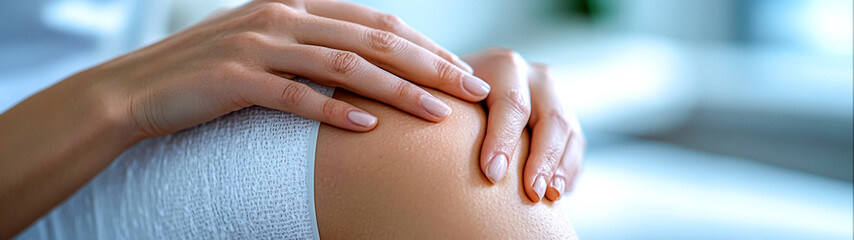 Close-up of Therapist Adjusting Brace on Patient in Hyper-Realistic Physical Therapy Session