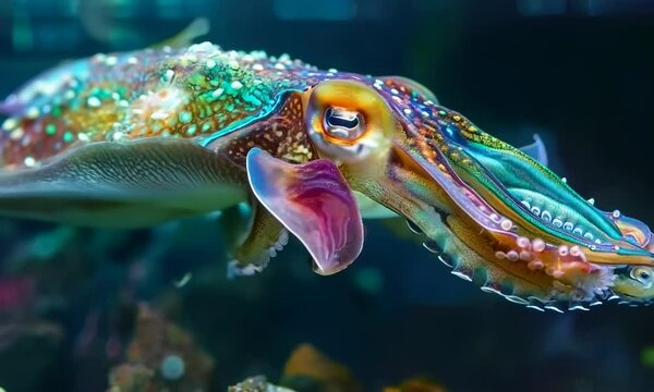 Mysterious cuttlefish displaying changing colors, Video