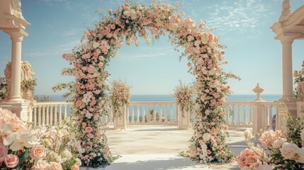 Romantic Wedding Arch with Ocean View