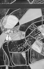 Stained Glass Abstract Pattern Close-Up Monochrome