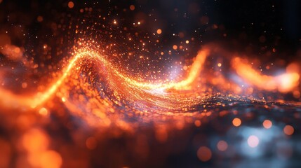 Radiation waves from atomic nuclei during nuclear fission, visualizing isotopic transformation