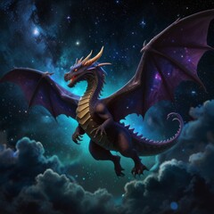 a dragon with a purple body and the word  dragon  on the top.
