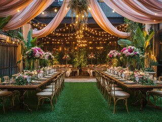 Obraz premium Romantic Outdoor Wedding Reception