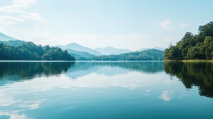 Fototapeta premium Tranquil Mountain Lake with Reflections