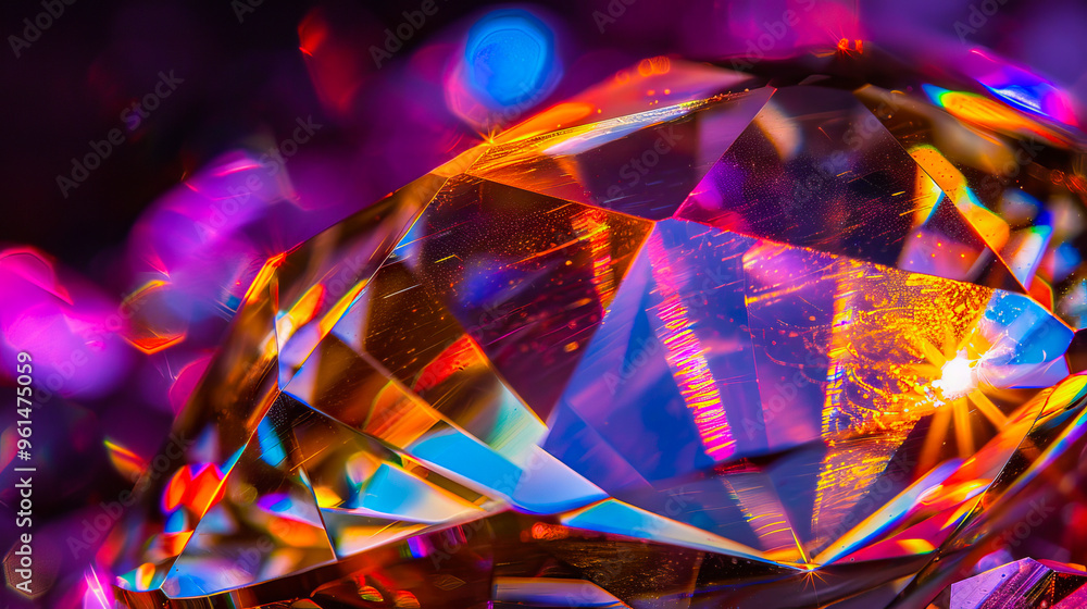 Poster colorful diamond background with vibrant faceted textures creating a kaleidoscopic effect