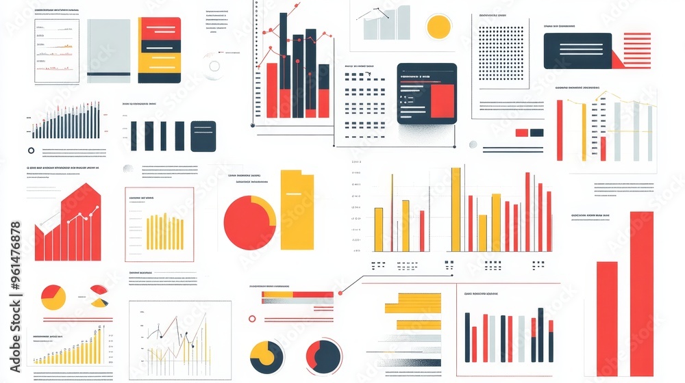 Aufkleber a free infographic template with various chart and graph elements, including bar charts, pie charts,