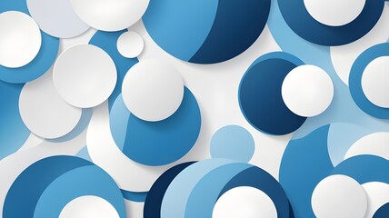 An abstract geometric background featuring crisp white and vibrant blue colors with perfectly aligned round shapes.