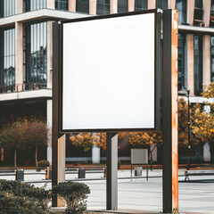 Large blank billboard positioned in an urban area, ideal for advertising, promotions, announcements, and marketing campaigns its white space ready for customization