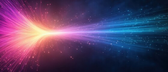 Vibrant abstract light burst motion with colorful rays, creating a dynamic and energetic visual background effect.